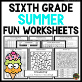 6th Grade Summer Break Fun Packet Middle School Puzzles Bu