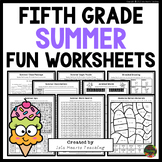 5th Grade Summer Break Fun Packet Early Finishers Puzzles 