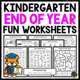 Kindergarten End of Year Fun Packet Early Finishers Puzzle