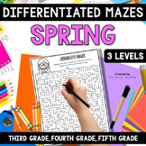 Spring Mazes - 3rd 4th 5th Grade Fun Maze Puzzles Packet P