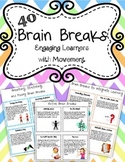 Brain Breaks : 40 Task Cards to Engage Learners with Movement