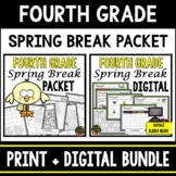 Fourth Grade Spring Break Homework Packet - Print & Digita