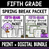 Fifth Grade Spring Break Homework Packet - Print & Digital