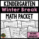 Kindergarten Winter Break Math Packet | Home School Worksh