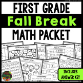 First Grade Fall Break Math Packet | Home School Worksheet