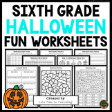 6th Grade Halloween Packet Fun Early Finishers Puzzles Wor