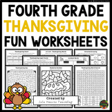 4th Grade Thanksgiving Packet Fun Early Finishers Puzzles 