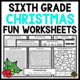 6th Grade Christmas Packet Fun Early Finishers Puzzles Wor