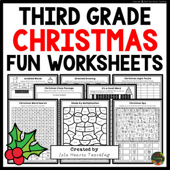 3rd Grade Christmas Packet Fun Early Finishers Puzzles Worksheets ...