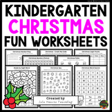 Kindergarten Christmas Packet Fun Pages Early Finishers Wo
