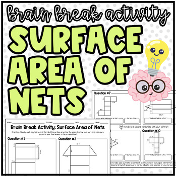 Preview of Brain Breaks Activity: Surface Area of Nets | Partner Activity or Practice