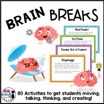 Preview of Brain Break Activities -Bell Ringer, Fun Friday Activities etc - Printable Cards