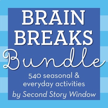 Preview of Brain Breaks Printable Cards Yearlong BUNDLE Movement & Mindfulness Activities