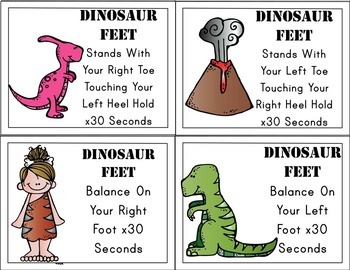 Dinosaur Gross Motor and Brain Break Ideas - Pink Oatmeal