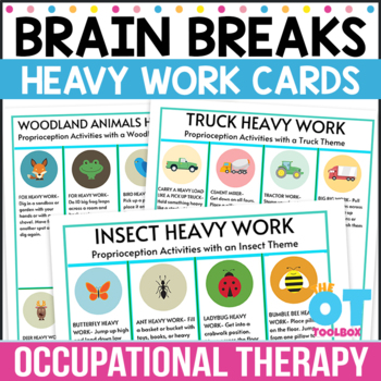 Preview of Brain Breaks Heavy Work Cards -88 Brain Break Activities!