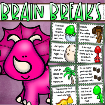 Prehistoric Dinosaur Brain Breaks - (24 Prehistoric Dinosaur Movement Cards)