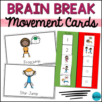 Preview of Brain Breaks Printable Cards: Gross Motor Movement for Brain Break Activities