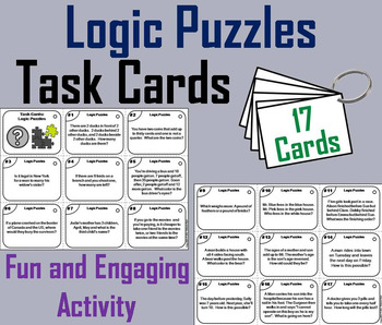 Preview of Logic Puzzles Task Cards (Brain Breaks Activity)