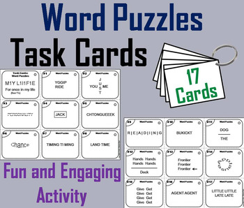 Preview of Word Puzzles Task Cards (Brain Breaks Activity)