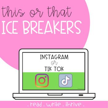 Preview of "This or That" Ice Breakers ⭐ Relationship Building ⭐ SEL ⭐ Brain Break