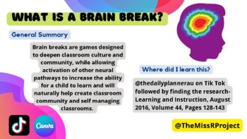 Preview of Brain Breaks for Better Classroom Management