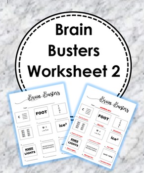 Preview of Brain Breaks/Rebus Puzzle 2 Worksheet (With Answers)