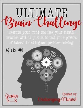 Preview of Brain Challenge Puzzles: Quiz #1 - PDF & Digital Downloads