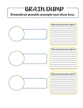 Brain Dump Brainstorming Template by Pen and Plot | TPT