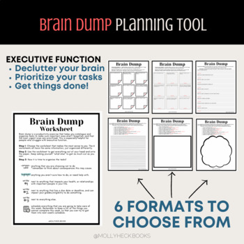 Preview of Brain Dump Worksheets - for Executive Function