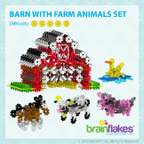 Brain Flakes® Printable Step-By-Step Barn with Farm Animal