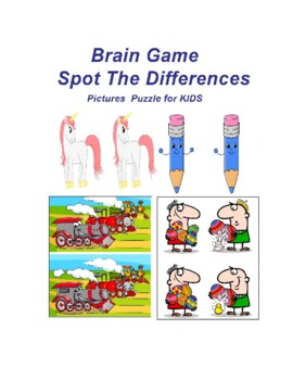 Preview of Brain Game Spot The Differences  Pictures Puzzle for kids