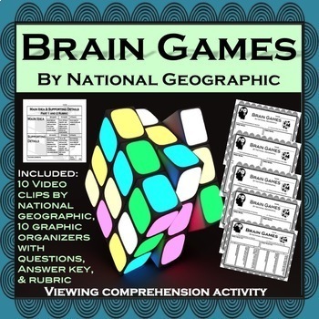 Preview of Brain Games by National Geographic: Worksheets (Easy Sub Plans)