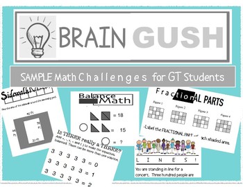 Preview of Brain Gush GT Math Challenges - Fifth Grade - SAMPLE