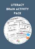 Brain Literacy Pack - worksheets, cut and paste activities