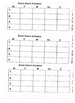 brain quest teaching resources teachers pay teachers