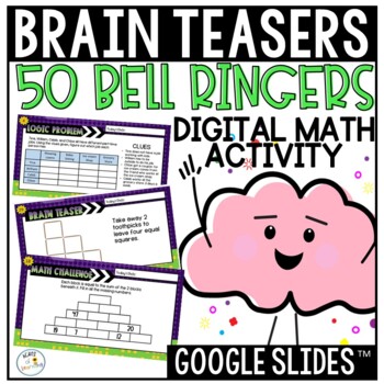 Preview of Brain Teaser Bell Ringers | Digital Math Morning Work | Logic Puzzles
