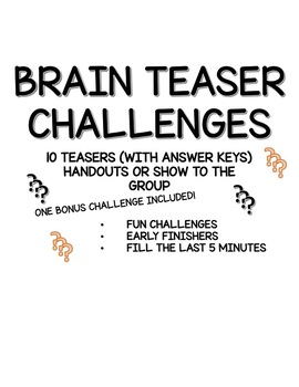 Preview of Brain Teaser Challenge Bundle +Bonus!