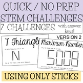 quick prep STEM challenge- using only sticks (version 2)