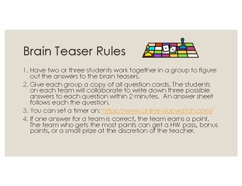 Team Building Puzzles, Online Brain Teasers