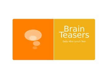 Preview of Brain Teaser Power Point