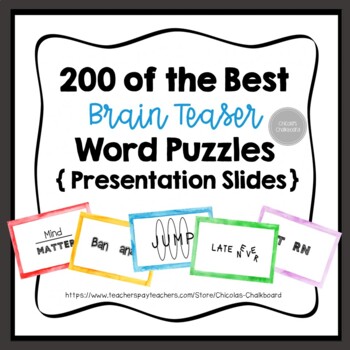 Preview of Brain Teaser Word Puzzles Presentation Slides