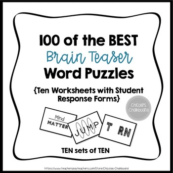 Preview of Brain Teaser Word Puzzles (Set of 100)