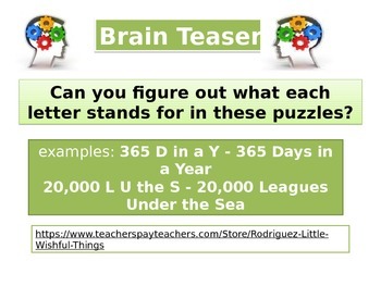 Preview of Brain Teasers