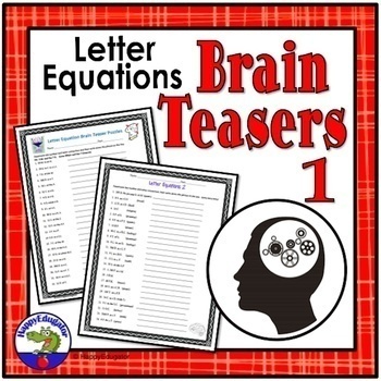 Preview of Brain Teasers Critical Thinking Letter Equation Puzzle Worksheets with Easel