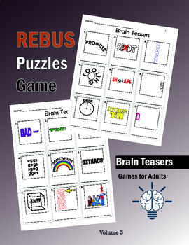 Brain Teasers Rebus Puzzles Games (Easy) by Mirin Candy | TPT
