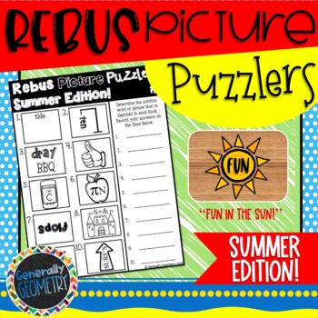 Preview of Brain Teasers | Rebus Puzzles Summer Edition