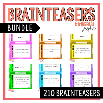 Preview of Brain Teasers Lateral Thinking Riddles to Challenge Gifted and Talented BUNDLE