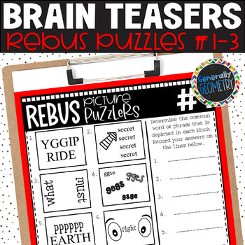 Preview of Brain Teasers and Logic Puzzles for Early Finishers