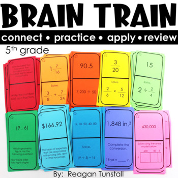 Preview of Brain Train Math Dominoes Fifth Grade