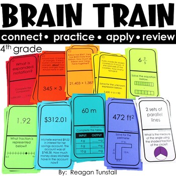 Preview of Brain Train Math Dominoes Fourth Grade